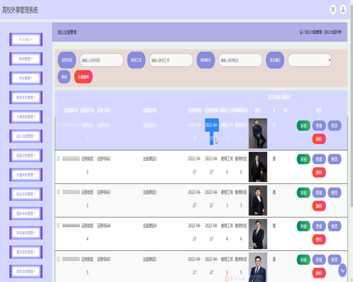 毕设ssm757高校外事管理系统的设计与开发+jsp演示毕业设计