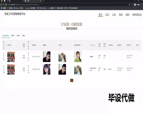 毕设ssm693基于javaweb的防疫工作志愿者服务平台的+jsp毕业设计