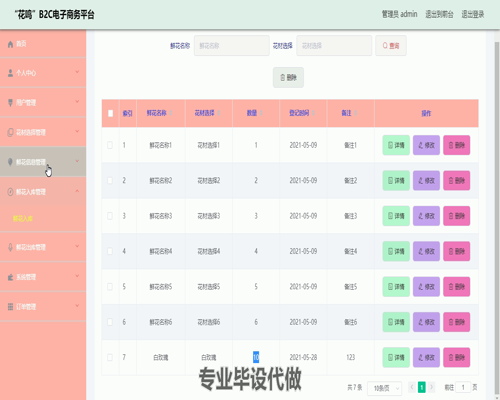 毕设ssm370“花鸣”B2C电子商务平台+vue毕业设计